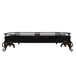 [5Y1284] Vassoio Decorativo Nero 55x20x14 cm
