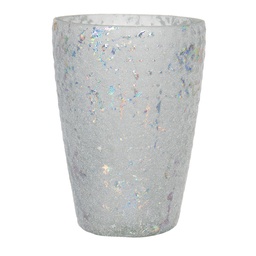 [6GL2955] Glas Kerzenhalter Weiß Ø 9x13 cm