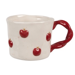 [6CEMU0150] Tazza Beige Rosso 13x9x7 cm / 200 ml