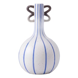 [6CE2513] Vase Weiß Blau Ø 15x26 cm
