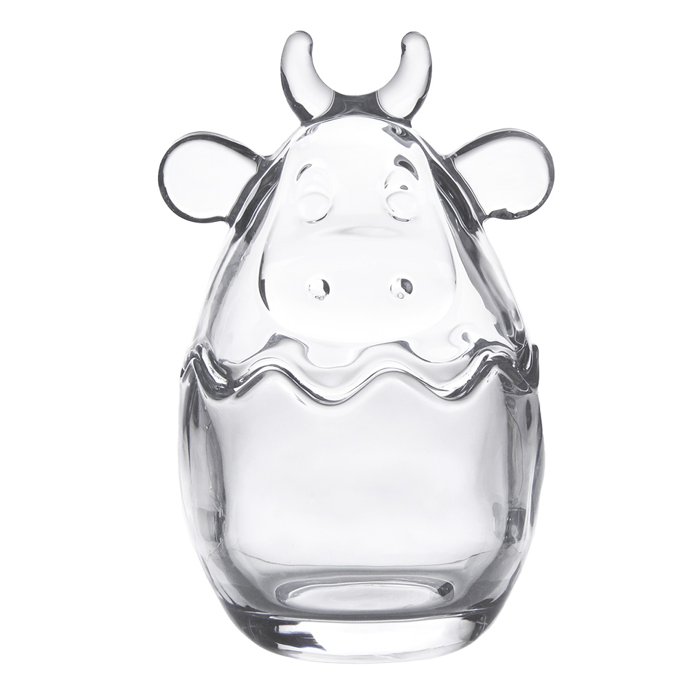 Bonbonniere with lid Transparent Ø 8x14 cm