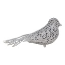 Weihnachtsdeko Vogel Silberfarbig 16x6x6 cm