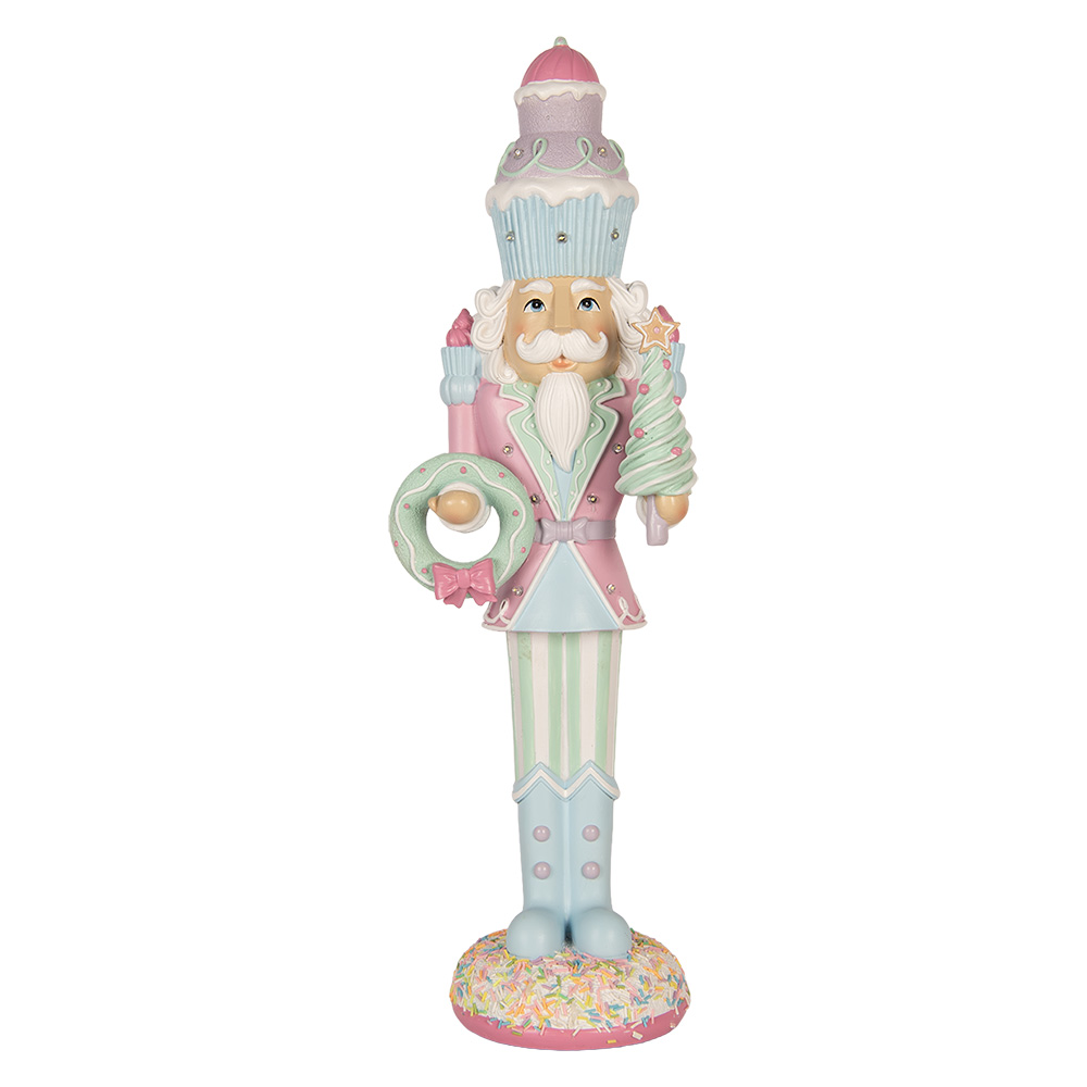 Weihnachtsdeko Nussknacker Rosa Blau 19x16x61 cm LED / 2xAA