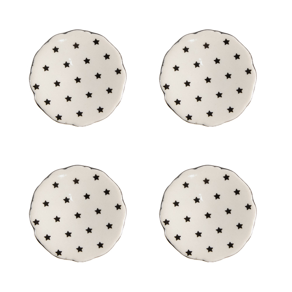 Pomello per Porta set di 4 Beige, Nero Ø 4x3/6 cm