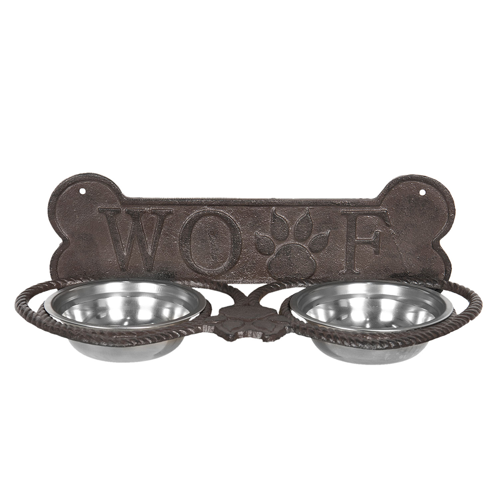 Bol dalimentation pour chien Marron 39x18x12 cm / 2x300 ml