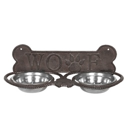 [6Y3203] Dieren voerbak 39x18x12 cm / 2x300 ml
