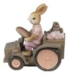 [6PR3554] Deko Kaninchen Rosa, Beige 13x7x12 cm