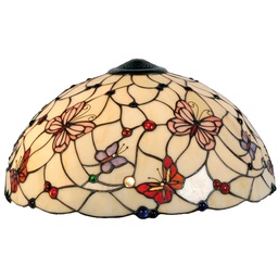[5LL-5382] Lampenschirm Tiffany Beige, Rosa Ø 48x26 cm