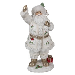 [6PR4296] Decorazione Babbo Natale Bianco 14x16x31 cm