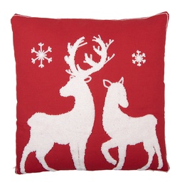 [KG023.170] Coussin rempli Rouge Blanc 45x5x45 cm