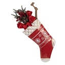 Deko Weihnachtsstrumpf Rot Weiß 25x6x66 cm