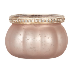 [6GL5213] Glass Tea Light Houder Pink Ø 9x6 cm