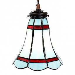 [5LL-6202] Suspension Tiffany Bleu, Rouge Ø 15x115 cm E14/max 1x25W