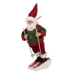 [66235] Weihnachtsdeko Weihnachtsmann Rot Grün 15x13x28 cm