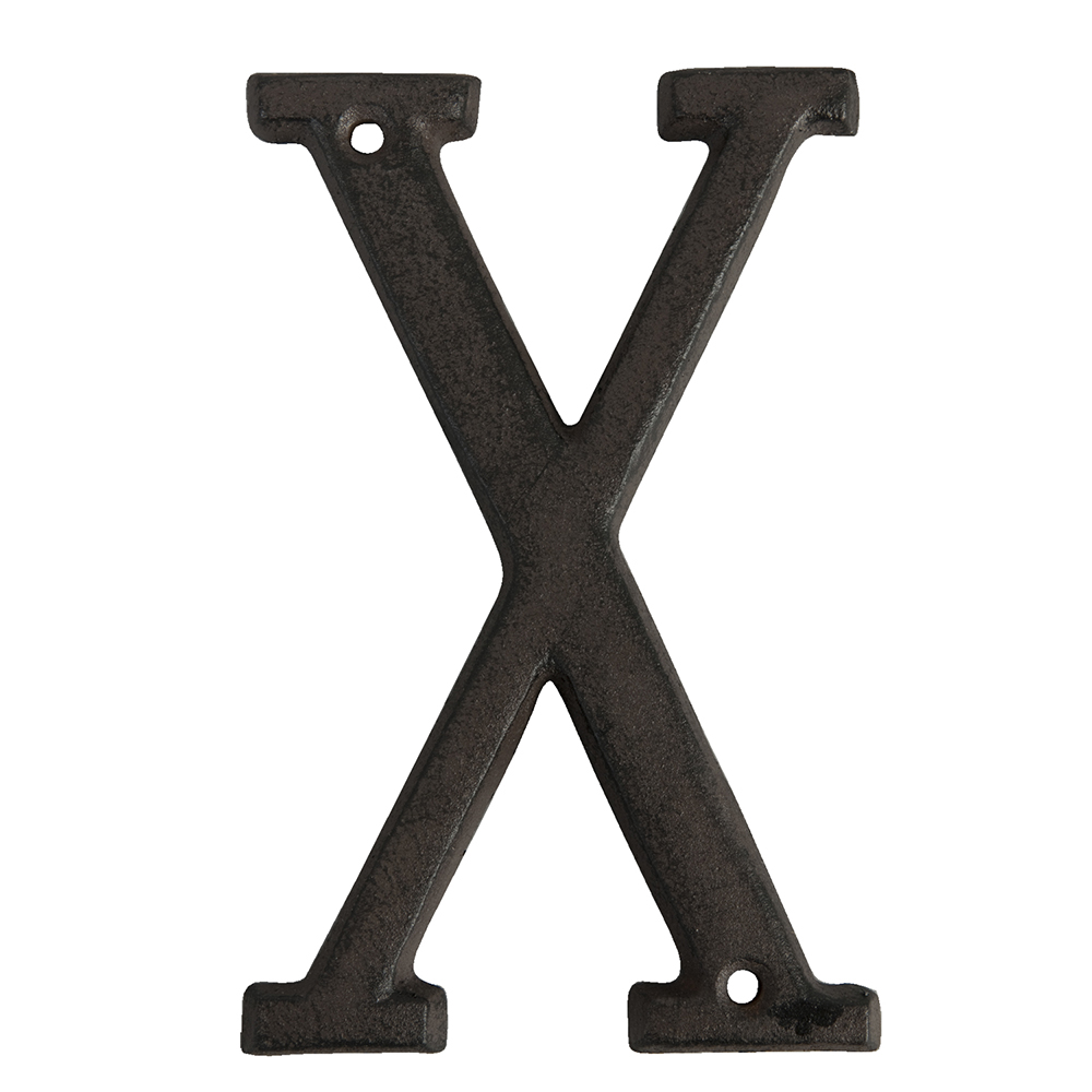 Lettera X Marrone 8x1x13 cm
