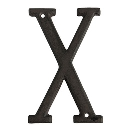 [6Y0840-X] Lettre de fer X Marron 8x1x13 cm
