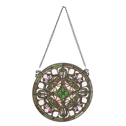 [5LL-6271] Tiffany glass panel Ø 30x1 cm