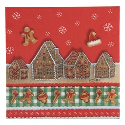 [73159] Serviettes en papier Rouge Marron 33x33 cm (20)