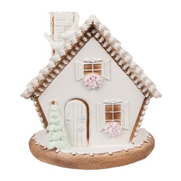[6PR4349] Dekoration Haus mit LED Weiß 17x16x17 cm / 3xAAA