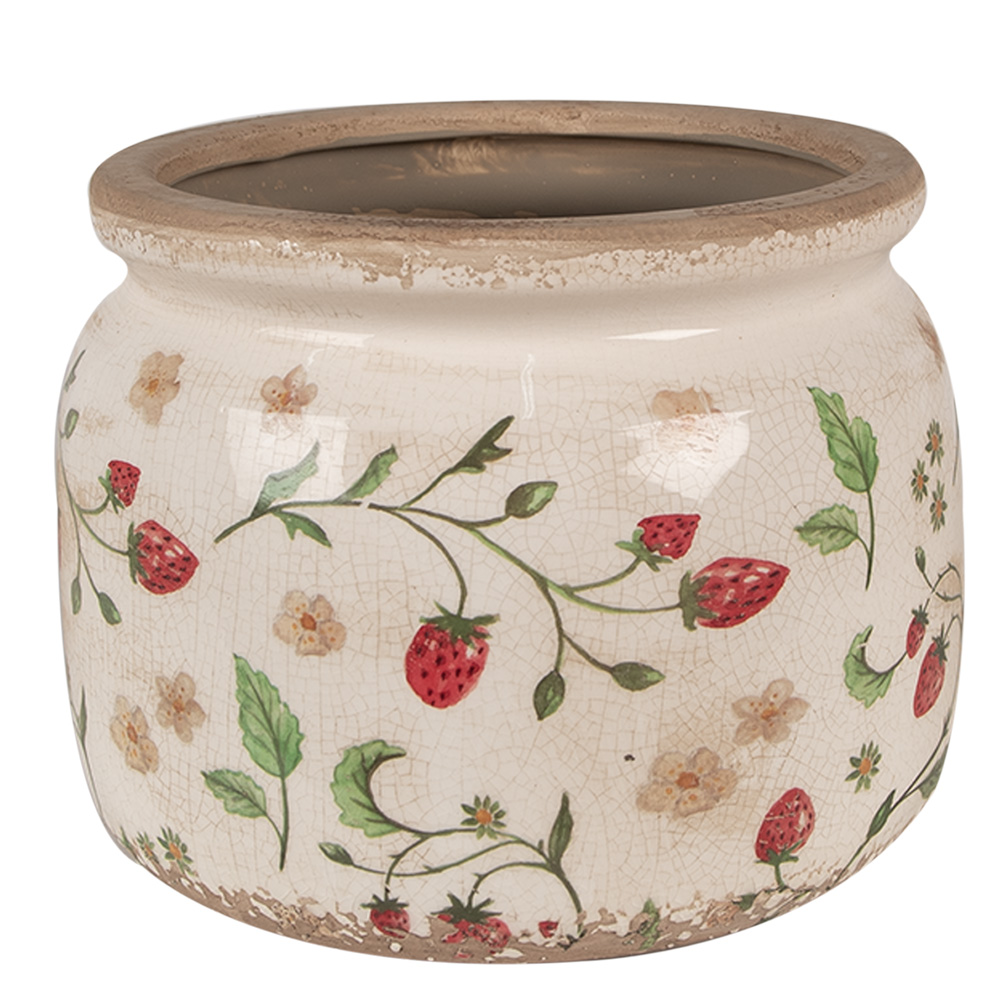 Vaso Porta Pianta Beige, Rosso Ø 20x15 cm