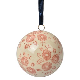 [6CE2106S] Boule de décoration Beige Rose Ø 6x6 cm
