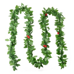 [65521] Décoration guirlande Noël Vert Rouge 200 cm