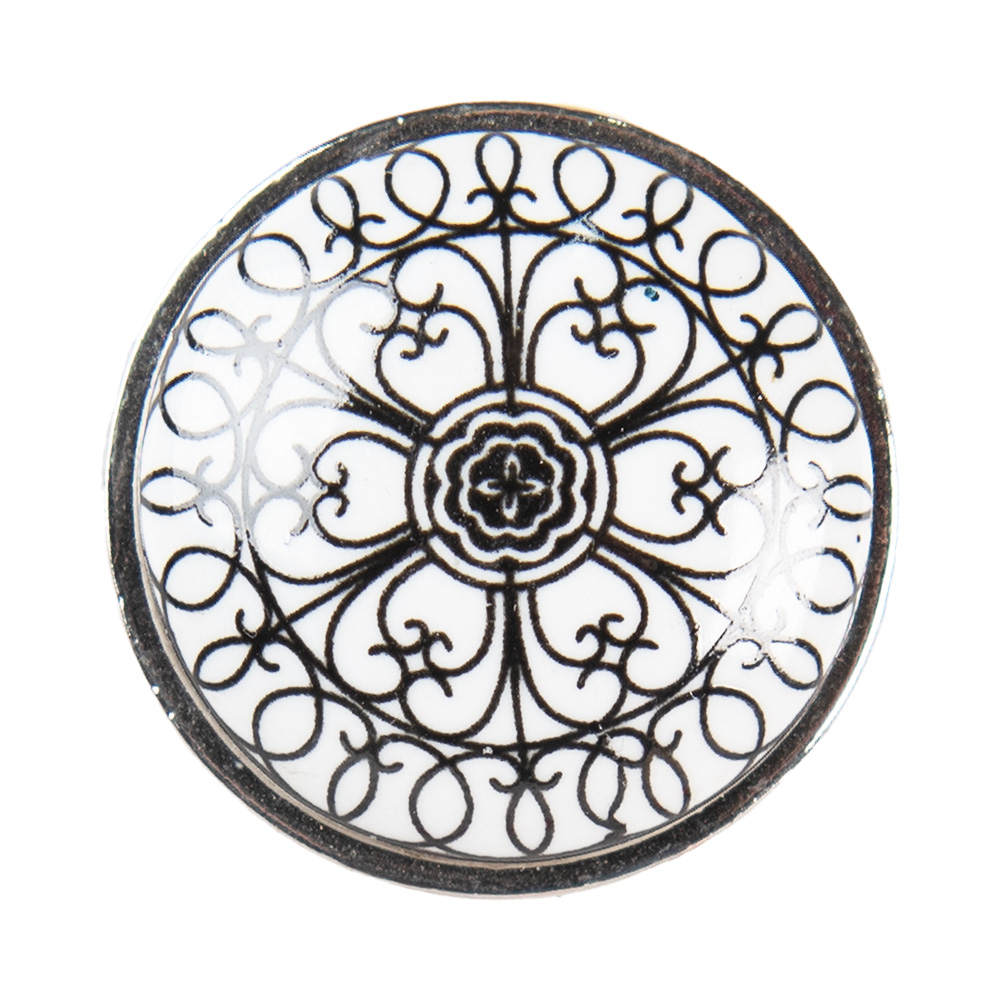 Pomello per Porta Nero Bianco Ø 3x2 cm / S3 cm