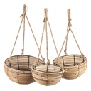 Paniers de rangement (ensemble v 2) Marron (3) Ø 28x15 / 24x14 / 20x11 cm