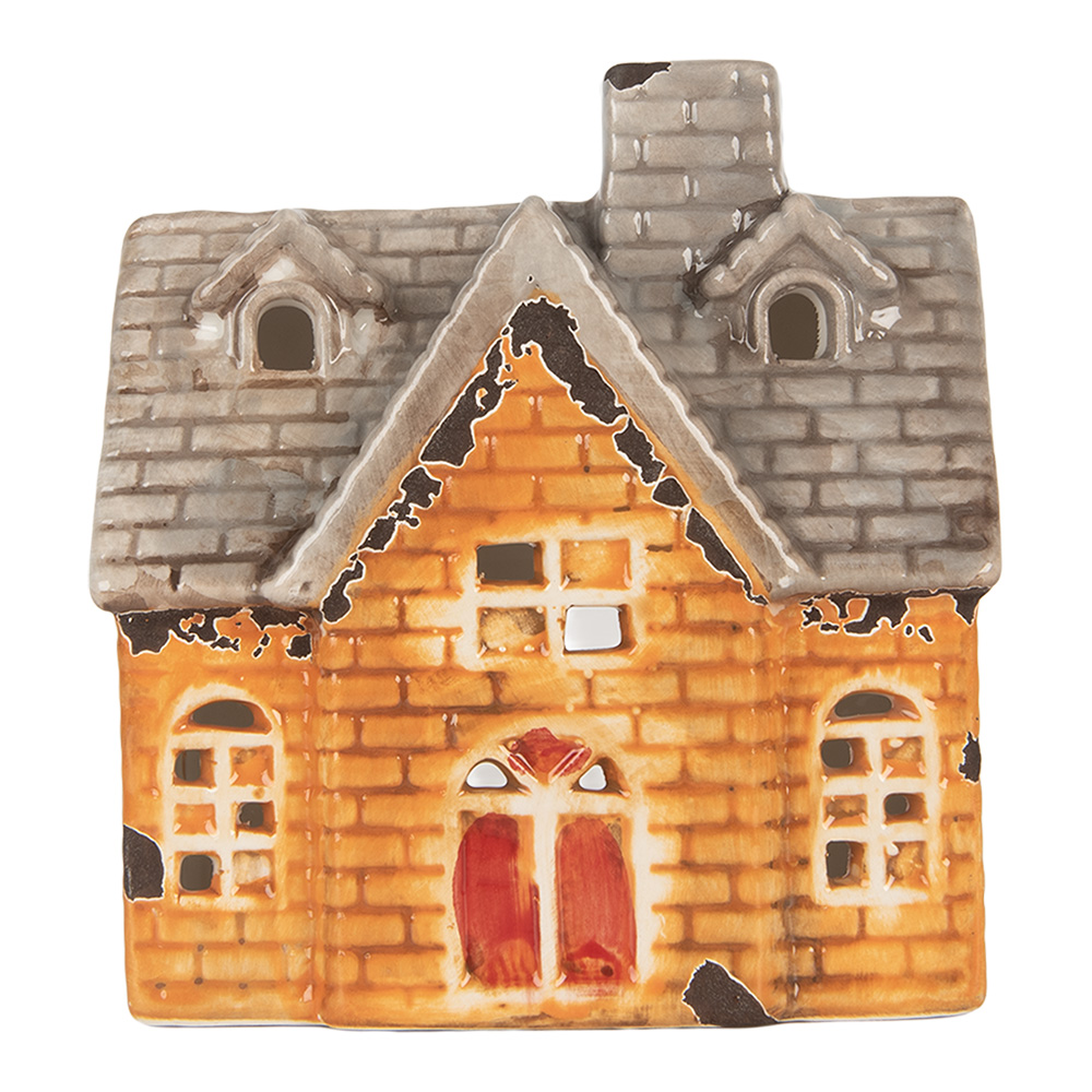 Waxinelichthouder huisje 13x8x14 cm
