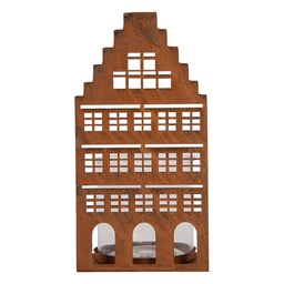 [6Y6123] Waxinelichthouder huis 12x12x24 cm