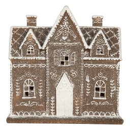 [6PR5814] Décoration Maison avec LED Marron Blanc 26x10x25 cm