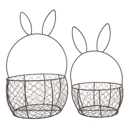 [6Y5794] Cesti Marrone (set 2) Ø 33x55 / Ø 27x45 cm