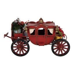 [6Y6235] Kutsche Rot Goldfarbig 32x17x17 cm