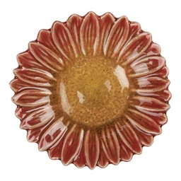 [6CE2158] Platter Flower Red Yellow Ø 14x3 cm