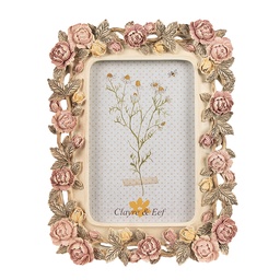 [2F1134] Bilderrahmen Rosa Beige 17x2x21 cm / 10x15 cm