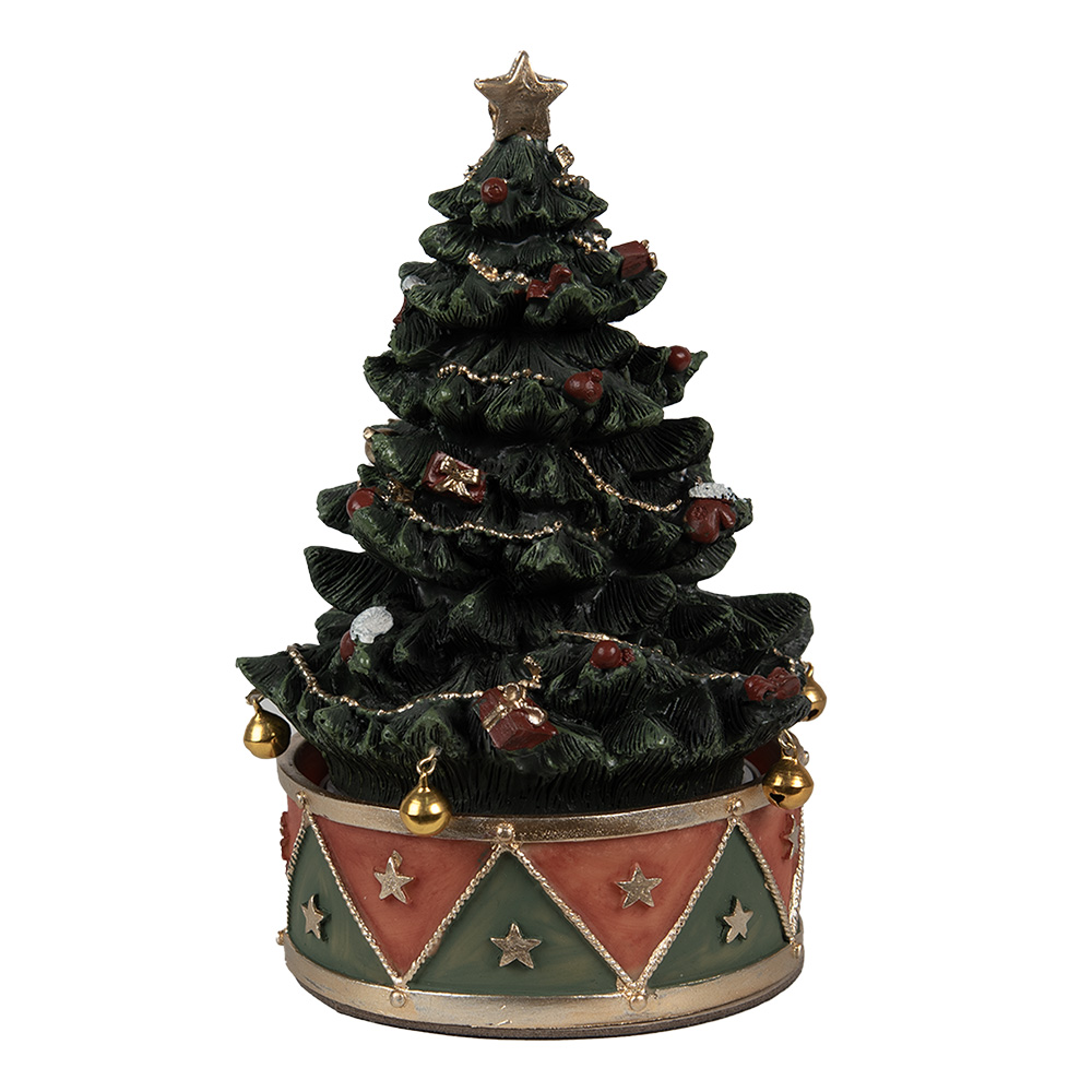 Musicbox Christmas Tree Green Red Ø 12x18 cm