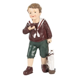 [6PR5730] Decorazione Natalizie Bambino Rosso Marrone Verde 6x5x15 cm