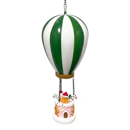 [6PR6503P] Décoration ballon à air avec LED Rose Vert Ø 15x28 cm / 2xAAA