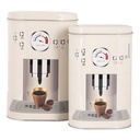 Boîte de rangement set de 2 Beige Noir 20x13x9 / 18x11x7 cm