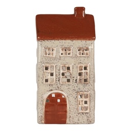 [6CE2296] Porte-lampes de Noël Chalet Beige Marron 12x8x24 cm
