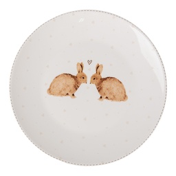 [BSLCDP] Geschirr Frühstuckteller Weiß Braun Ø 20x2 cm