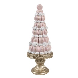 [6PR5163] Décoration gâteau Rose Couleur or Ø 12x30 cm