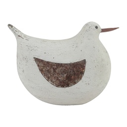 [6H2522] Decoration Bird White Brown 21x9x15 cm