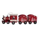 Décoration Train Rouge Blanc 64x13x21 cm