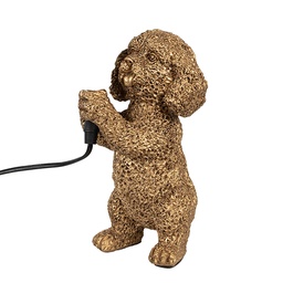 [6LMP792] Tischlampe Hund Goldfarbig 11x13x23 cm E14/max 1x40W