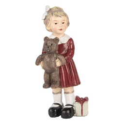 [6PR5728] Decorazione Natalizie Bambino Rosso Marrone 6x4x13 cm