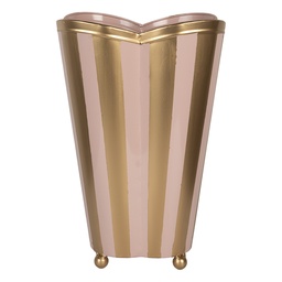 [6Y5951] Deko Vase Rosa Goldfarbig 22x22x35 cm