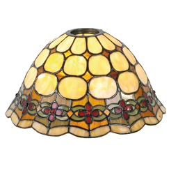 [5LL-8828] Lampshade Tiffany Beige, Red Ø 25x15 cm / KH 6 cm