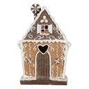 Dekoration Haus mit LED Braun Weiß 14x9x21 cm