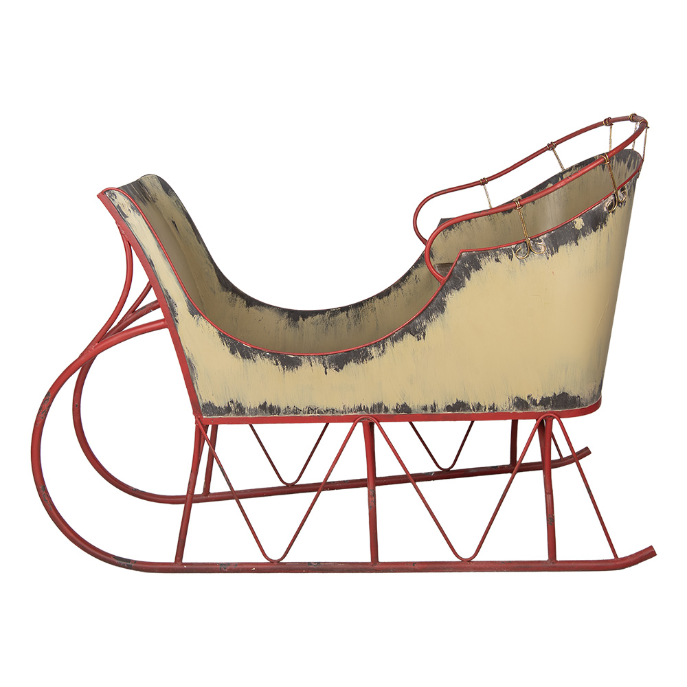 Weihnachtsdeko Schlitten Beige Rot 156x73x104 cm
